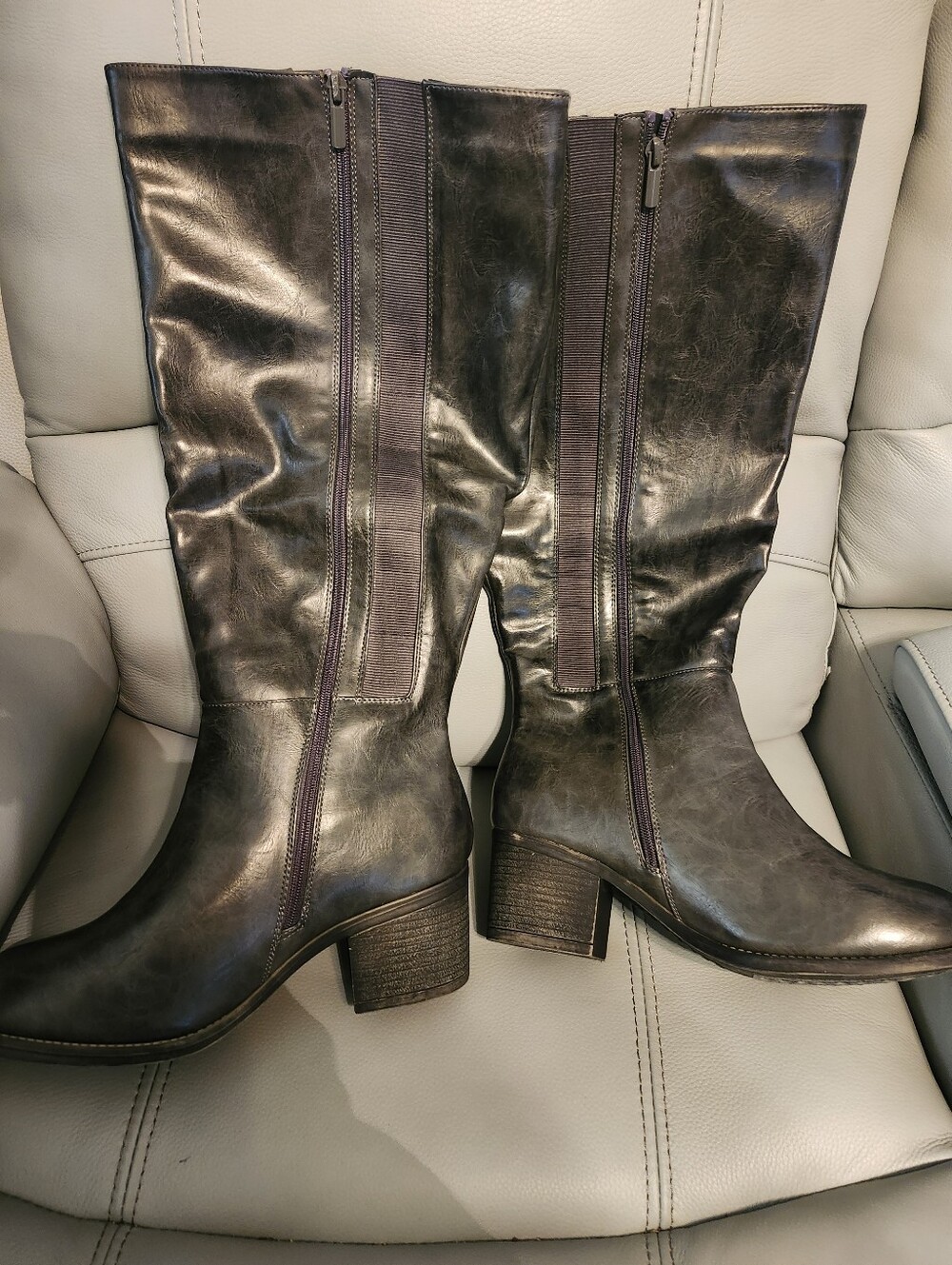 Torrid Gray Clelsea Knee High Boots